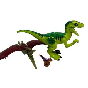 Lot Of 3 LEGO Dinosaur Dinos Jurassic World Pterandon Velociraptor Baby Raptor